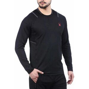 Spyder Men's Large Black Active Long Sleeve ProWeb Microfleece Tee T-Shirt